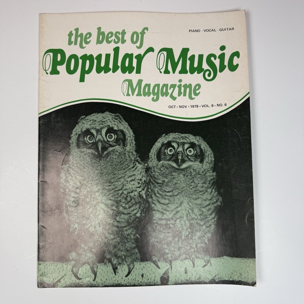 The Best Of Popular Music Magazine Oct Nov 1978 Vol 6 #6 Piano Vocal Guitar Vtg